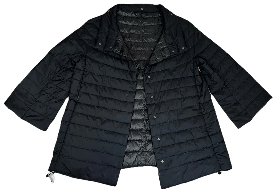 Duvetica 女式绗缝羽绒外套夹克,尺寸 42 黑色 — 第 1/4 张图片