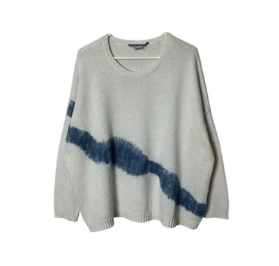 Anthropologie Alce Azul Marfil Lana Fieltro Pincelada Tejido Suéter Mujer M Foto 1 de 4