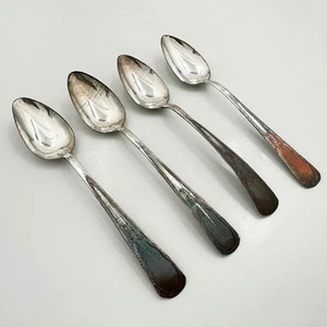 RARO JUEGO 4 CUCHARAS DE CAFÉ ANTIGUO PLATO SHEFFIELD GEORGE III c1790 - Imagen 1 de 3