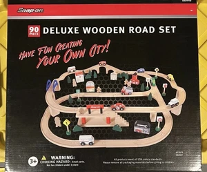 Snap-On Tools 90-pc Deluxe Wooden Road Set NEW Childrens Kids Toy Collectible - Picture 1 of 1