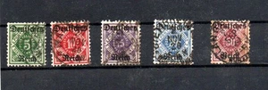 DR Dienstmarke MiNr. 52 - 56 Ziffern in Raute von Württemberg gestempelt - Bild 1 von 2
