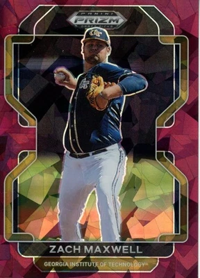 2022 ZACH MAXWELL Panini Prizm Draft Purple Cracked Ice Prizm /23 PDP183 - Reds - Image 1 of 2