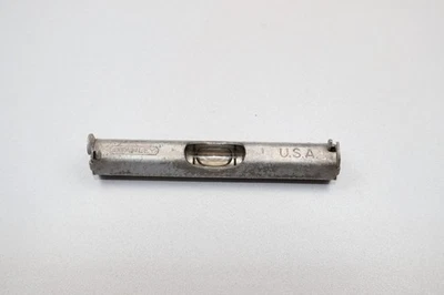 Vintage 3.5" Long Stanley Aluminum Line Bubble Level Carpenter Tool, Made in USA - Image 1 of 2