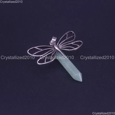 Piedras Preciosas Naturales Libélula Hexágono Chakra Curación Colgante Cuentas Plata Tibetana Foto 1 de 4