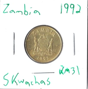 Moneda Zambia 5 Kwacha 1992 KM31 - Imagen 1 de 2