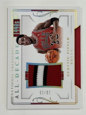 2017-18 Panini National Treasures All-Decade Patch Scottie Pippen Gold #/10 READ - Image 1 of 3
