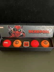 Volvik Vivid Marvel Deadpool, Gift Pack 4-Balls, Hat Clip/Ball Marker! Awesome!! - Picture 1 of 6