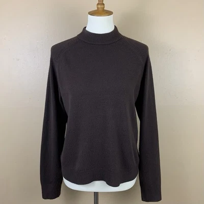 White Stag Sweater Womens Large Brown Knit High Neck Zip Back Casual Y2K Grunge - Image 1 of 4