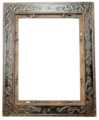 Antiga estrutura de grelha de piso Art Nouveau de ferro fundido compatível com salvamento arquitetônico 12x16 - Imagem 1 de 4