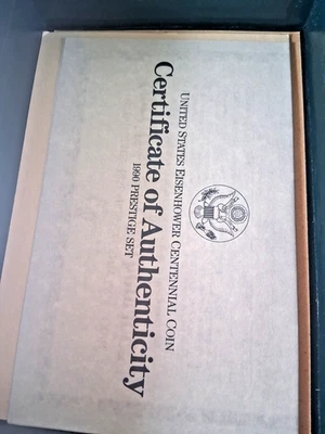 rb1 1990 S US Mint Prestige Proof Set Eisenhower (Ike)  Centennial  w/ Box+ COA - Image 1 of 4