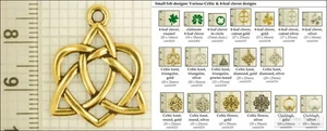 Celtic & 4-leaf clover decorative fobs, various designs & keychain options - Picture 1 of 6