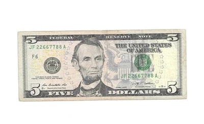 2009- $5. DOLLAR NOTE WITH A VERY FANCY NUMBER (22667788) - GREAT BILL. - Image 1 of 2