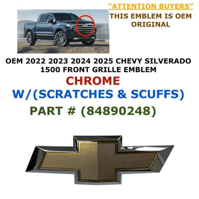 Chevy Silverado 1500 2022 2023 2024 2025 emblema parrilla delantera cromo 84890248 Foto 1 de 4