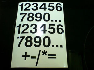 2 off Sets NUMBERS plus Symbols Car Van Motorcycle Stickers Decals 30mm - Picture 1 of 1