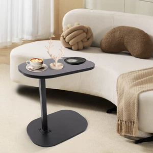 Tavolino a forma di C tavolino da divano tavolino da caffè tavolino con struttura in metallo - Foto 1 di 23