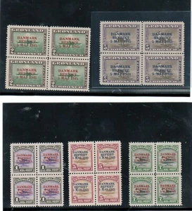 Greenland #19 - #27 Extra Fine Never Hinged Set In Blocks - Picture 1 of 2