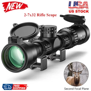 CVLIFE JackalHowl F02 Hunting Scope 2-7x32 SFP Rifle Scope BDC Reticle w/ Mounts - Picture 1 of 10
