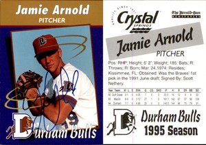 Jamie Arnold Signed 1994 Herald-Sun Durham Bulls #NNO Card Auto