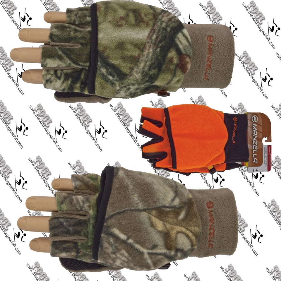 MANZELLA MENS H146M HUNTER CONVERTIBLE MITTEN HALF FINGER HUNTING GLOVE, CAMO - Image 1 of 1