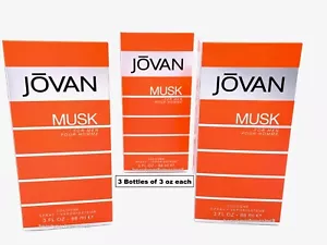 Lot of 3 Pc - Jovan Musk for Men 3 oz / 88 ml Cologne Spray New in Box - Picture 1 of 5