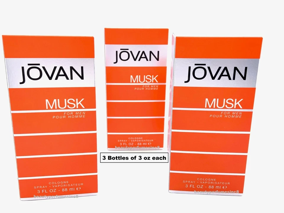 Lote de 3 Piezas - Jovan Musk para Hombres 3 OZ / 88 ml Colonia Spray Nuevo en Caja Foto 1 de 4