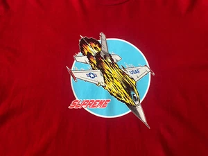Supreme T-Shirt Large USAF Top Gun Cotton Logo Plane Fire Graphic - Bild 1 von 10