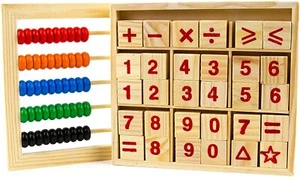 Abacus Study Blocks Wood - Promote Learning Calculations - 50 Beads and 30 Block - Picture 1 of 7
