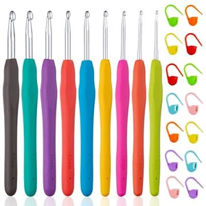 23 PCS Crochet Hooks, Ergonomic Handle Crochet Hooks Set for Arthritic Hands - Picture 1 of 7