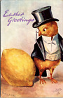 Easter Greetings Chick Tux Top Hat Lemon Tuck In Chickland 36 Clark  Postcard