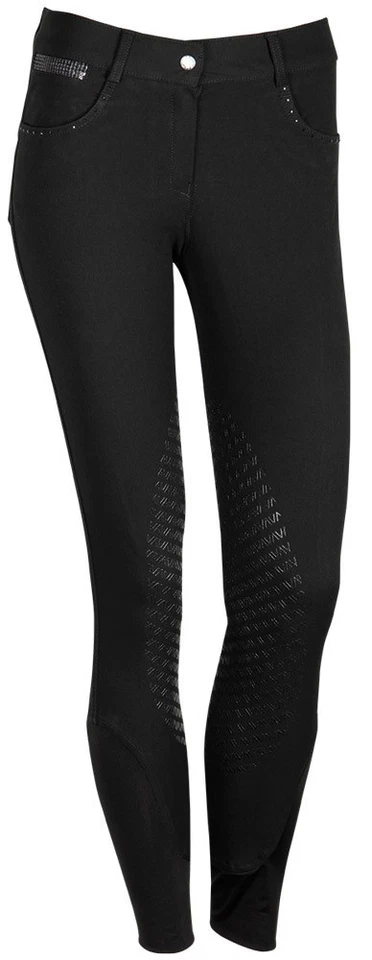 Damen Reithose Jewels mit FullGrip, Vollgrip Silikonbesatz, schwarz und Strass - Bild 1 von 1