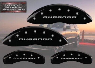 Dodge "Durango" 2007 2008 2009 negro delantero + trasero MGP cubiertas de pinza de disco de freno Foto 1 de 4