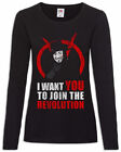 Join The Revolution Damen Langarm T-Shirt Guy Nerd Sci fi Government Fawkes