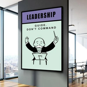 LEADERSHIP Monopoly ed3 Motivation Success Work Gift Decor Games POSTER CANVAS - Picture 1 of 5