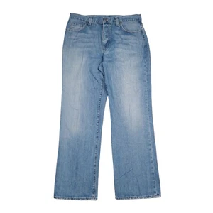 J Crew Button Fly Jeans Mens 34x32 Straight Leg Blue Denim Light Wash - Picture 1 of 19