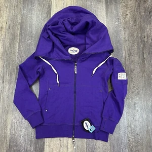 Thumb United Women’s The Casey Fleece Sweatshirtrt Full Zip Hooded in Purple M - Picture 1 of 15