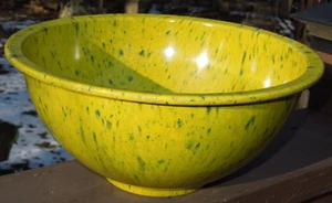 "Cuenco mezclador vintage Texas Ware #125 verde salpicaduras confeti melamina grande 11""" - Imagen 1 de 13