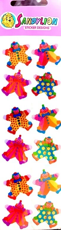 PEARLY CLOWNS CLOWN FUN Sandylion Stickers - RETIRED~NEW IN PACKAGE~VINTAGE - Image 1 of 1