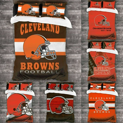 Cleveland Browns 3PCS Bedding Set Soft Bedroom Duvet/Quilt Cover Pillowcases Cover