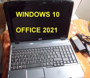 NOTEBOOK ACER ASPIRE 5735 INTEL CORE 2 DUO P8700 4GB/320GB WIN 10 - OFFICE 2021- - Foto 1 di 8