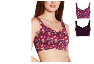 Paquete de 2 sujetadores Rhonda Shear Infinity Edge con carrocería plumas/ciruela/luz NUEVO talla 1X - Imagen 1 de 1