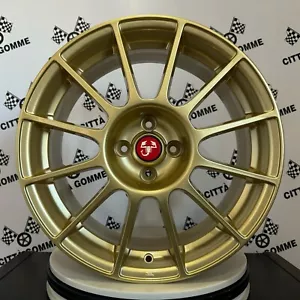 DEDICATED ABARTH 500 17" Alloy Wheels NEW ESSEESSE GOLD RED - Picture 1 of 7