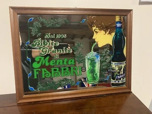 specchio pubblicitario vintage MENTA FABBRI 46x60cm originale 80'/90' - Foto 1 di 4