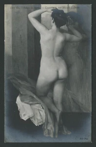 C.1910 SALON DE 1907 RPPC Foto Postal Desnuda COQUETTERIE, PAR MICHELE LOFFREDO - Imagen 1 de 2
