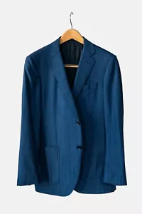 CARUSO X Neiman Marcus Blue 100% Wool Blazer Sport Coat Jacket - 50 IT / 40 US - Picture 1 of 8