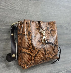Bolso de mano Rebecca Minkoff de cuero en relieve Megan pequeño (marrón) - Imagen 1 de 8