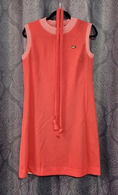 Vestido Tenis Lacoste Rosa Coral Para Mujer Talla 6-8 Vintage Años 60 Francia mAAC Foto 1 de 4