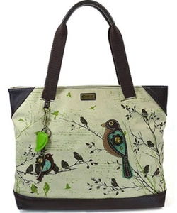 Charming Chala Safari Print Pretty Bird Tote Bag Handbag Purse - Picture 1 of 5