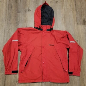 Giacca antipioggia marmotta vintage anni 90 cappuccio rimovibile zip intera cotone a scatto adulto piccola - Foto 1 di 7