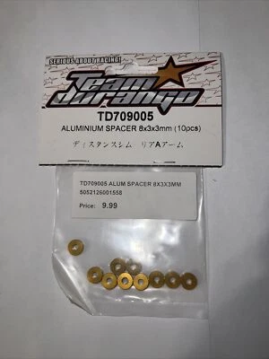 TD709005 ALUMINIUM SPACER 8X3X2.8MM (10PCS)(GOLD) TEAM DURANGO - Image 1 of 2