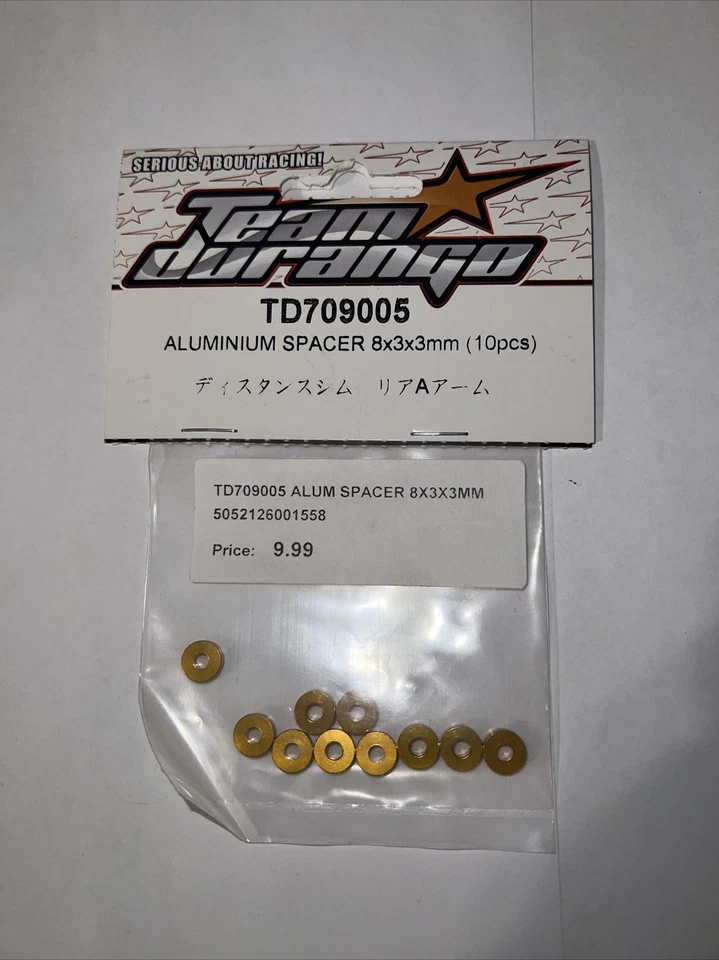 TD709005 ALUMINIUM SPACER 8X3X2.8MM (10PCS)(GOLD) TEAM DURANGO - Image 1 of 2